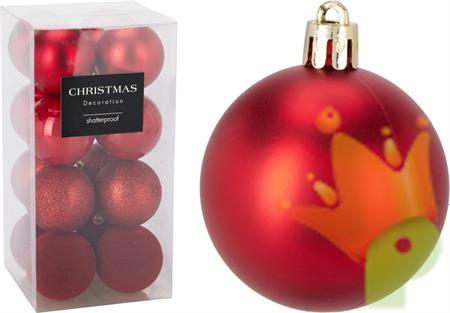 PALLINE DI NATALE ROSSE 16 PZ 6 CM