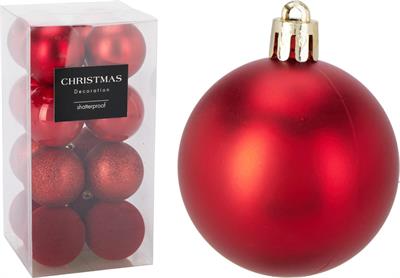 PALLINE DI NATALE ROSSE 16 PZ 6 CM