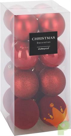 PALLINE DI NATALE ROSSE 16 PZ 8 CM