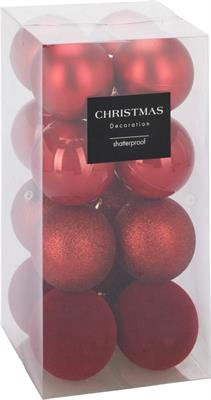 PALLINE DI NATALE ROSSE 16 PZ 8 CM
