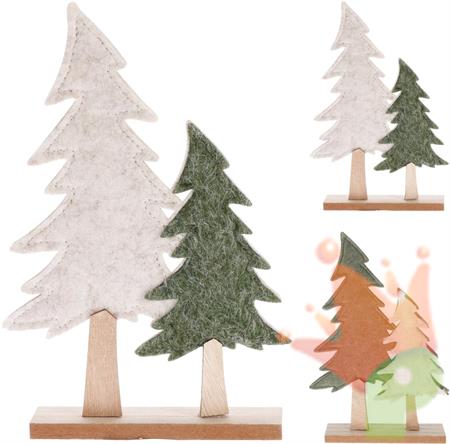 ALBERI FELTRO CON BASE IN LEGNO 24 CM ASSORTITO