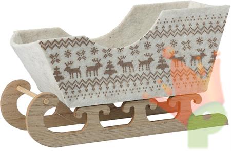 SLITTA IN  LEGNO E FELTRO 12 CM ASSORTITA