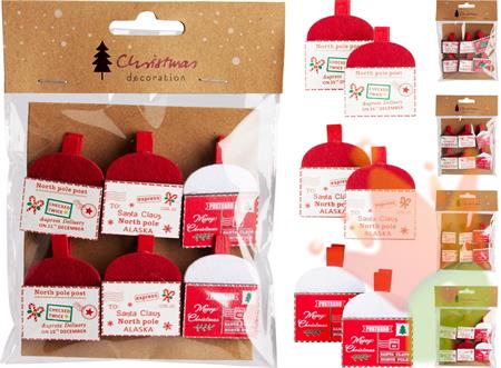 SET CLIP NATALIZI BUSTINA LETTERA 6PZ ASSORTITI
