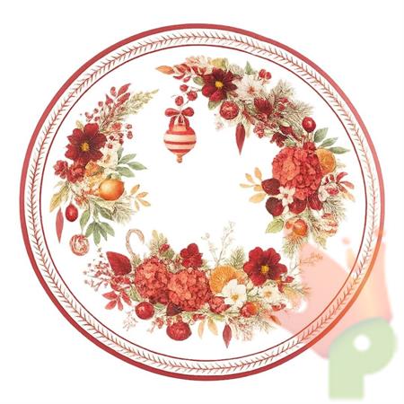 SOTTOPIATTI CHRISTMAS BOUQUET  33 CM 6 PZ