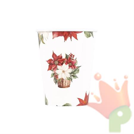 BICCHIERI STELLA DI NATALE 250 CC 8 PZ
