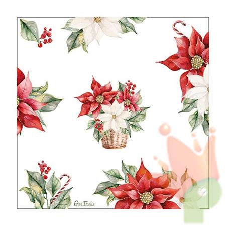 TOVAGLIOLI STELLA DI NATALE 33X33 CM 16 PZ