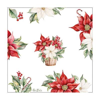 TOVAGLIOLI STELLA DI NATALE 33X33 CM 16 PZ
