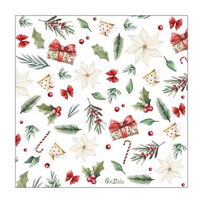 TOVAGLIOLI A LITTLE CHRISTMAS 33X33 CM 16 PZ