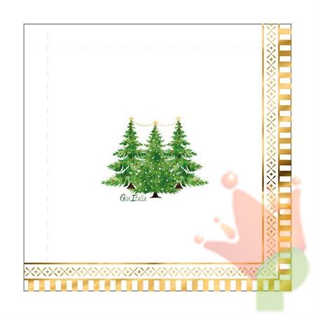 TOVAGLIOLI NATALIZI DECORO ALBERI DI NATALE BORDO ORO 16PZ 33X33