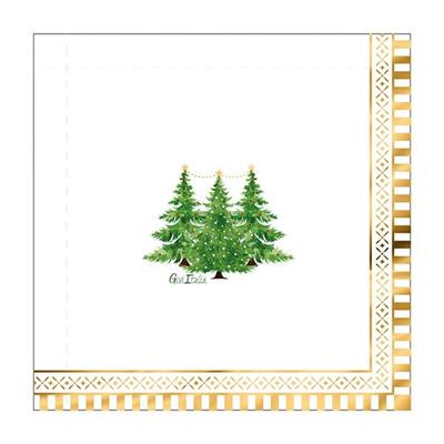 TOVAGLIOLI NATALIZI DECORO ALBERI DI NATALE BORDO ORO 16PZ 33X33