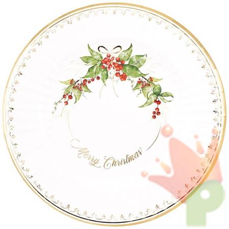 SOTTOPIATTI BORDO ORO CHRISTMAS GARLAND 33 CM 6 PZ