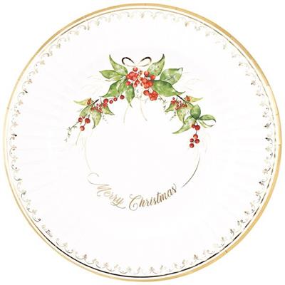SOTTOPIATTI BORDO ORO CHRISTMAS GARLAND 33 CM 6 PZ