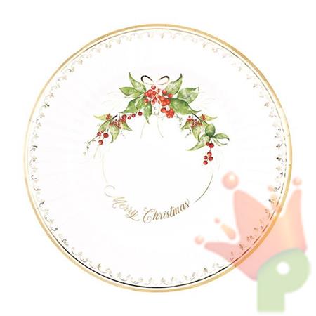 PIATTI CHRISTMAS GARLAND BORDO ORO 27 CM 8 PZ