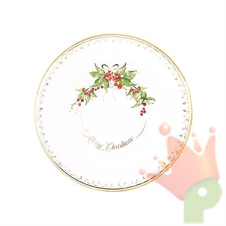 PIATTI CHRISTMAS GARLAND BORDO ORO 21 CM 8 PZ