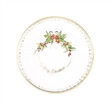 PIATTI CHRISTMAS GARLAND BORDO ORO 21 CM 8 PZ