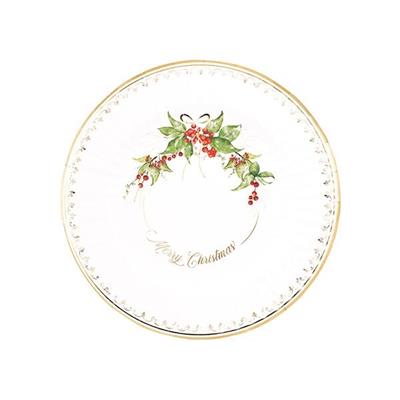 PIATTI CHRISTMAS GARLAND BORDO ORO 21 CM 8 PZ