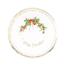 PIATTI CHRISTMAS GARLAND BORDO ORO 24 CM 8 PZ