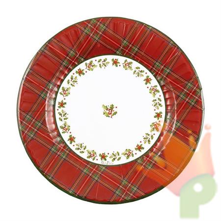 PIATTI SCOTTISH CHRISTMAS 27 CM 8 PZ