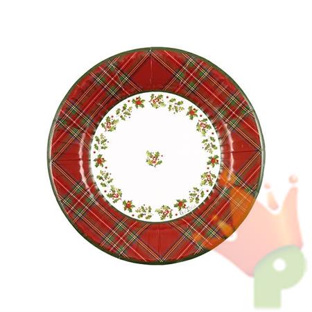 PIATTI SCOTTISH CHRISTMAS 21 CM 8 PZ