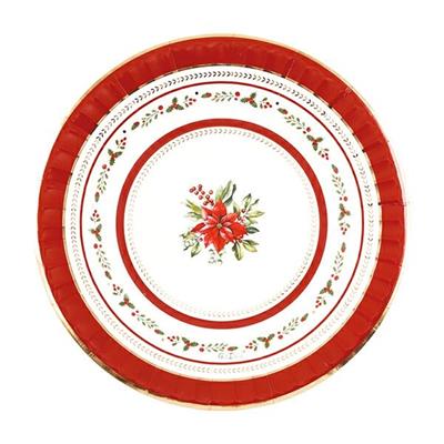 PIATTI NATALIZI RED ROYAL 27 CM 8 PZ