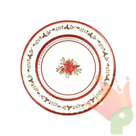 PIATTI NATALIZI RED ROYAL 21 CM 8 PZ