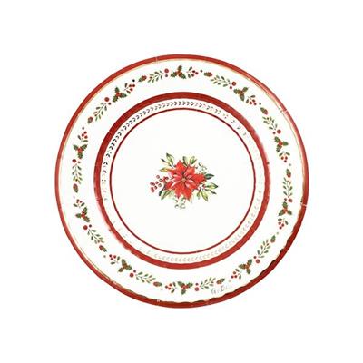 PIATTI NATALIZI RED ROYAL 21 CM 8 PZ