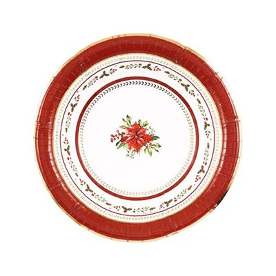 PIATTI NATALIZI RED ROYAL 24 CM 8 PZ