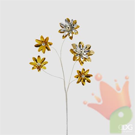 RAMO GERBERA FIORI ORO METAL H.56 CM