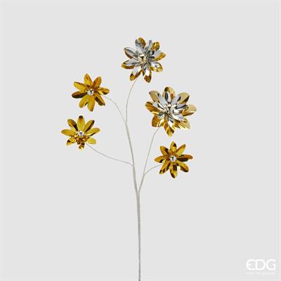 RAMO GERBERA FIORI ORO METAL H.56 CM