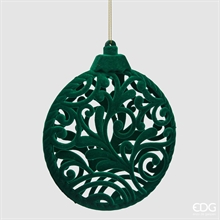 PENDENTE NATALIZIO MEDAGLIONE VERDE IN VELLUTO 15 CM