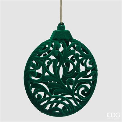 PENDENTE NATALIZIO MEDAGLIONE VERDE IN VELLUTO 15 CM