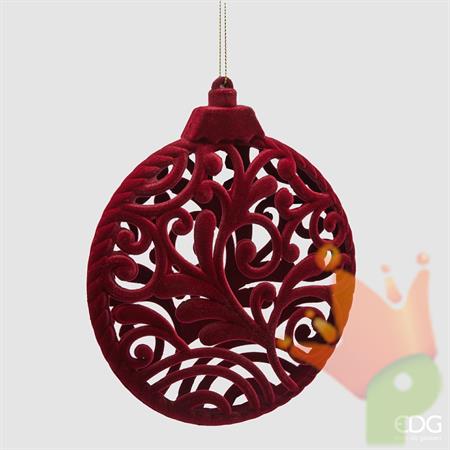 PENDNETE NATALIZIO MEDAGLIONE ROSSO SCURO IN VELLUTO 15 CM
