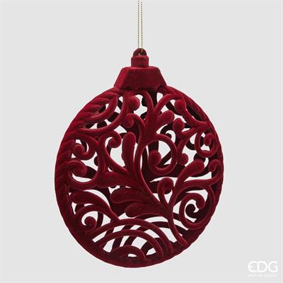 PENDNETE NATALIZIO MEDAGLIONE ROSSO SCURO IN VELLUTO 15 CM