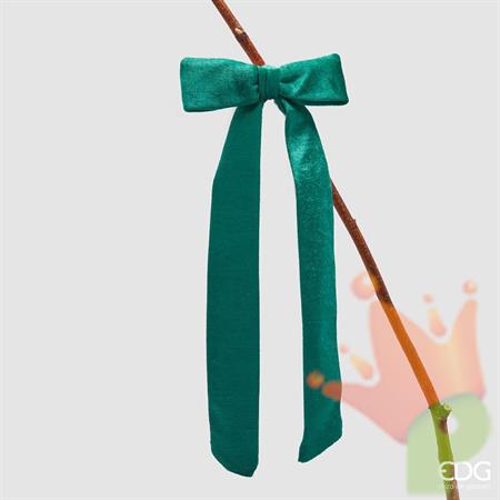 FIOCCO IN VELLUTO VERDE CON CLIP H.30X13 CM