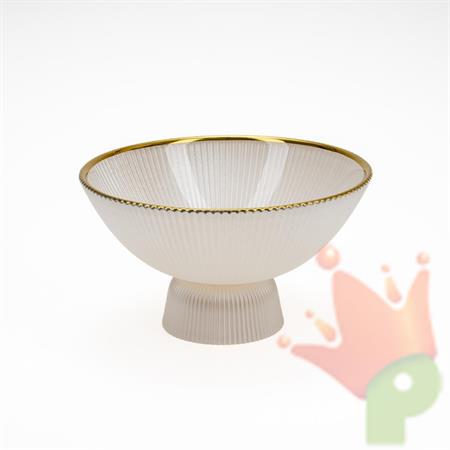 ALZATA VETRO D.25X13CM BIANCO