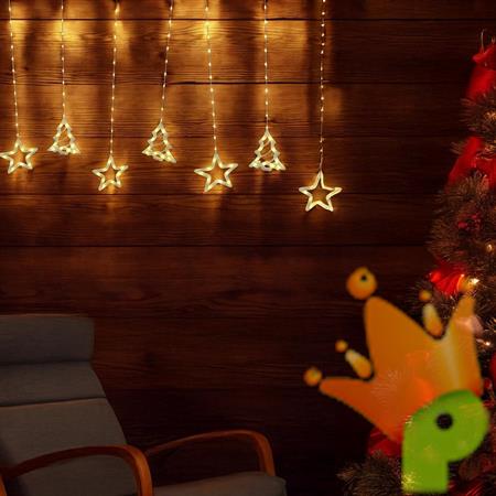 LUCI DI NATALE A TENDA ALBERI+STELLE LED BIANCO CALDO 475XH.115