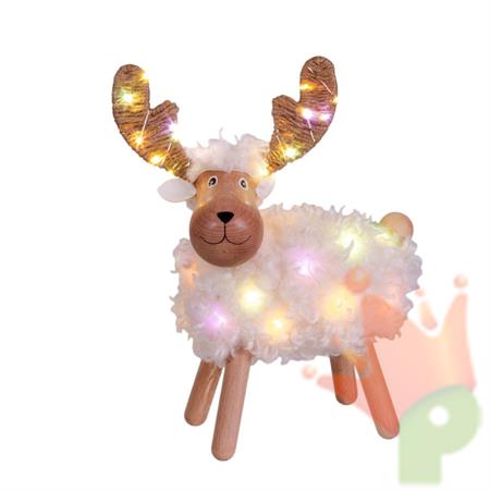DECORAZIONE NATALIZIA PECORENNA 50LED BIANCO CALDO+MULTI  H.31X2