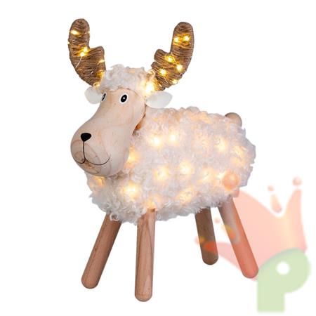 DECORAZIONE NATALIZIA PECORENNA 80LED BIANCO CALDO+MULTI  H.45X3