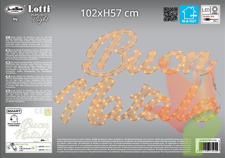 SCRITTA BUON NATALE 3D LUMINOSA 230 MINILED EXTRACALDO 102XH.57C