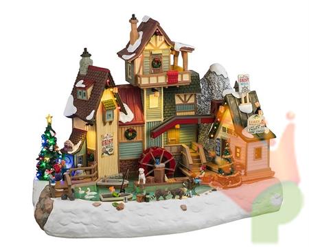 VILLAGGIO NATALIZIO MULINO DI ROCKY RIVER 25,6x33,4x22,5 CM