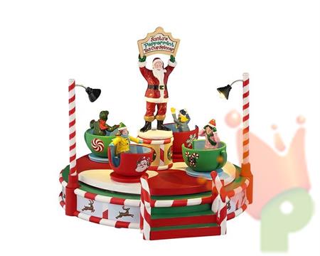 GIOSTRA DI BABBO NATALE TAZZE IN MOVIMENTO 17,5x20x18,5 CM