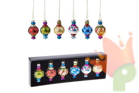 PENDENTI NATALIZI SFERE 7 CM 6 PZ
