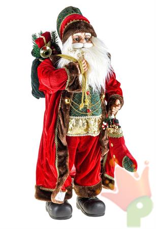 BABBO NATALE CON GILET VERDE 45 CM