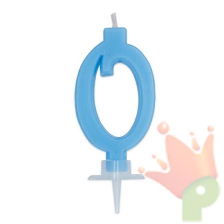 CANDELINA NUMERO 0 CERA ITALIC CELESTE 7CM