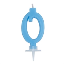 CANDELINA NUMERO 0 CERA ITALIC CELESTE 7CM