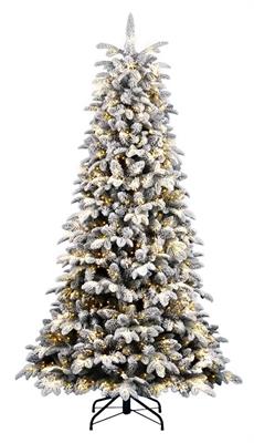 ALBERO DI NATALE INNEVATO 210 CM PARCO LUMINOSO 3200 LED CALDO