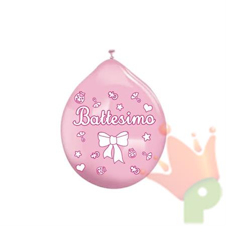 PALLONCINI 10INCH - 26CM BATTESIMO ROSA 20PZ