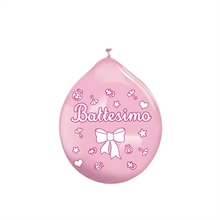 PALLONCINI 10INCH - 26CM BATTESIMO ROSA 20PZ