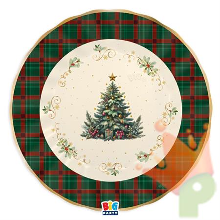 SOTTOPIATTI CHRISTMAS TARTAN 30CM 6PZ