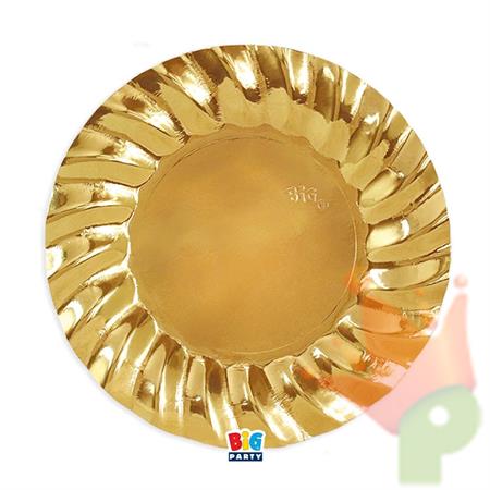 PIATTI WAVY ORO METALLIZZATO 25CM 6PZ